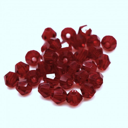 Бусины биконус 4мм, бордовый